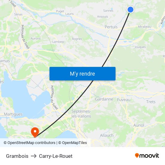 Grambois to Carry-Le-Rouet map