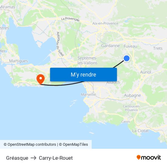 Gréasque to Carry-Le-Rouet map