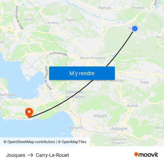 Jouques to Carry-Le-Rouet map