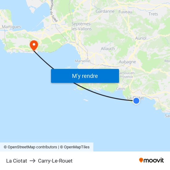 La Ciotat to Carry-Le-Rouet map