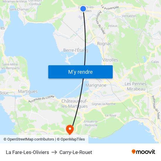 La Fare-Les-Oliviers to Carry-Le-Rouet map