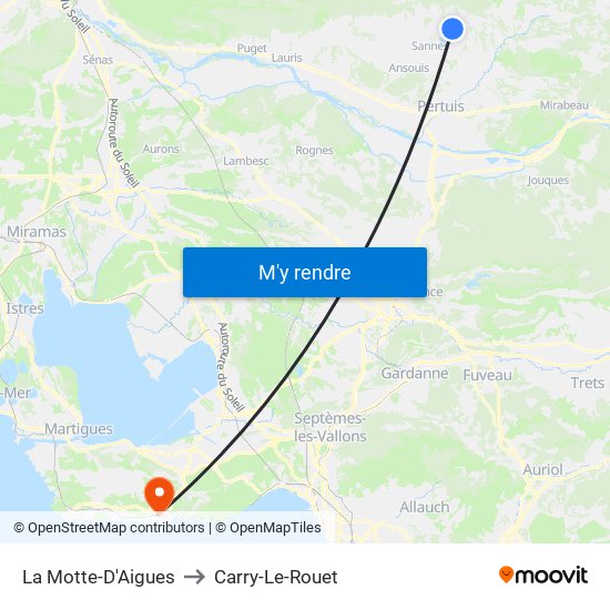 La Motte-D'Aigues to Carry-Le-Rouet map