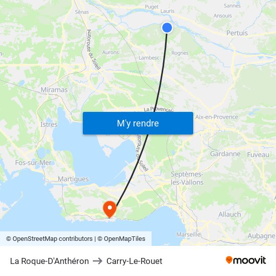 La Roque-D'Anthéron to Carry-Le-Rouet map