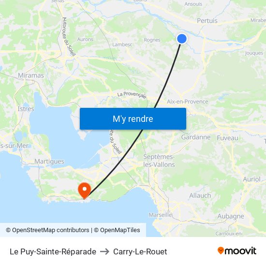 Le Puy-Sainte-Réparade to Carry-Le-Rouet map