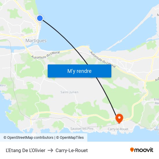 L'Etang De L'Olivier to Carry-Le-Rouet map