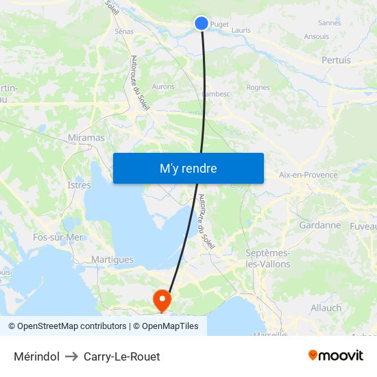 Mérindol to Carry-Le-Rouet map