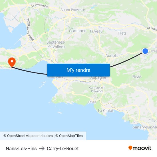 Nans-Les-Pins to Carry-Le-Rouet map
