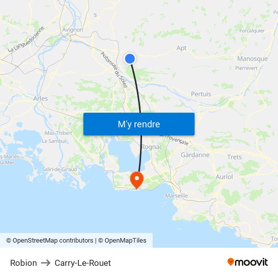 Robion to Carry-Le-Rouet map