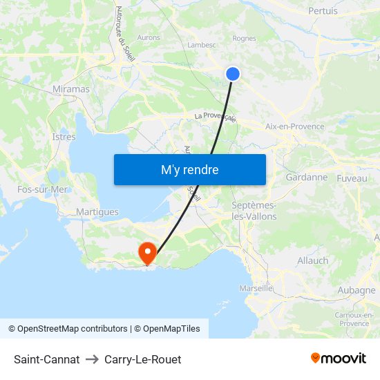Saint-Cannat to Carry-Le-Rouet map