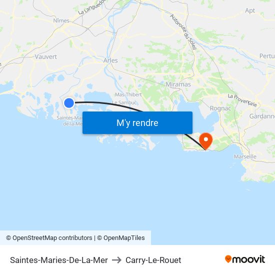 Saintes-Maries-De-La-Mer to Carry-Le-Rouet map