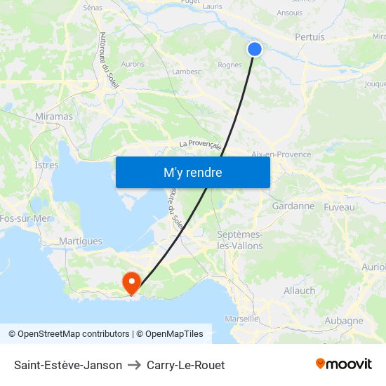 Saint-Estève-Janson to Carry-Le-Rouet map