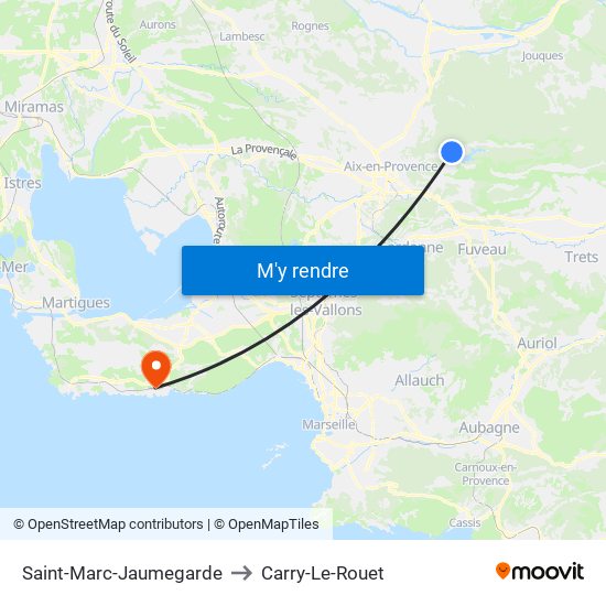 Saint-Marc-Jaumegarde to Carry-Le-Rouet map