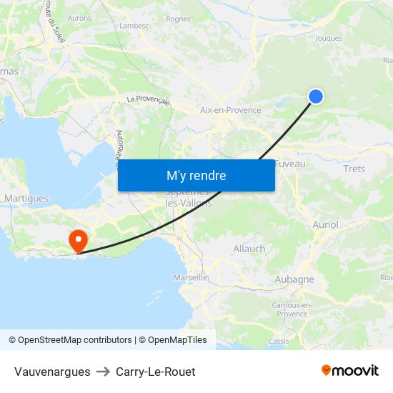 Vauvenargues to Carry-Le-Rouet map