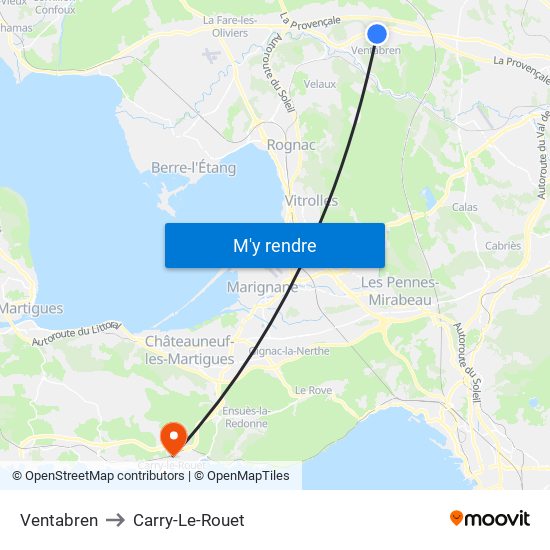 Ventabren to Carry-Le-Rouet map