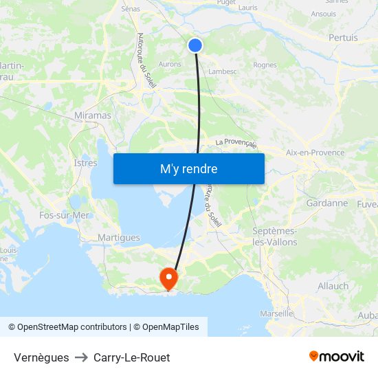 Vernègues to Carry-Le-Rouet map