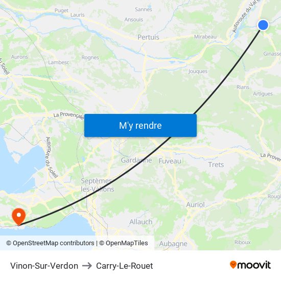 Vinon-Sur-Verdon to Carry-Le-Rouet map