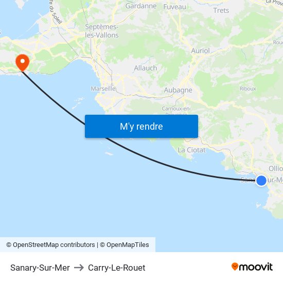 Sanary-Sur-Mer to Carry-Le-Rouet map