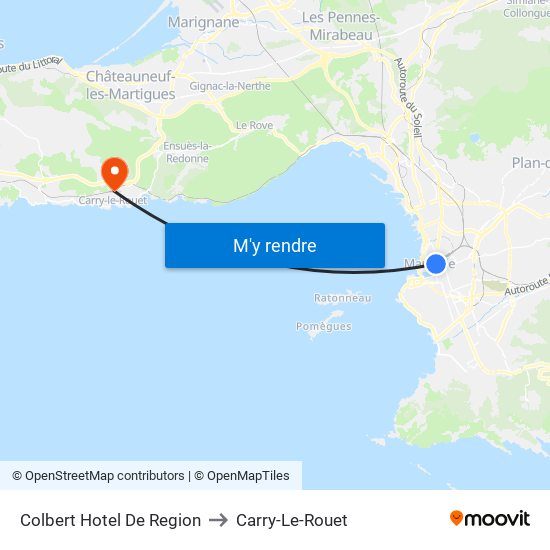 Colbert Hotel De Region to Carry-Le-Rouet map