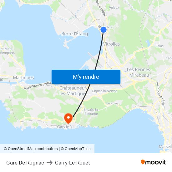 Gare De Rognac to Carry-Le-Rouet map