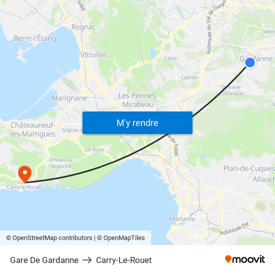 Gare De Gardanne to Carry-Le-Rouet map