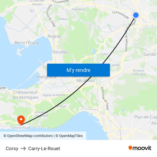 Corsy to Carry-Le-Rouet map