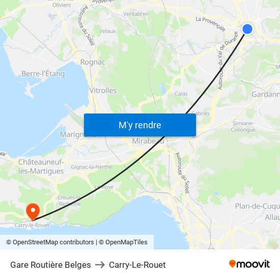 Gare Routière Belges to Carry-Le-Rouet map