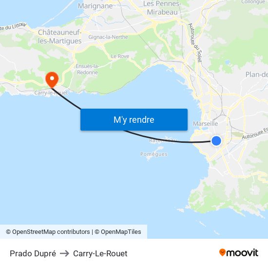 Prado Dupré to Carry-Le-Rouet map