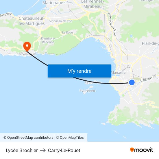 Lycée Brochier to Carry-Le-Rouet map