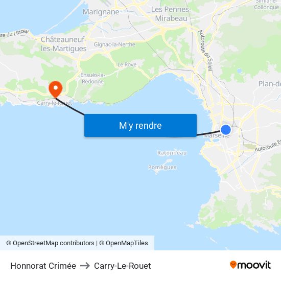 Honnorat Crimée to Carry-Le-Rouet map