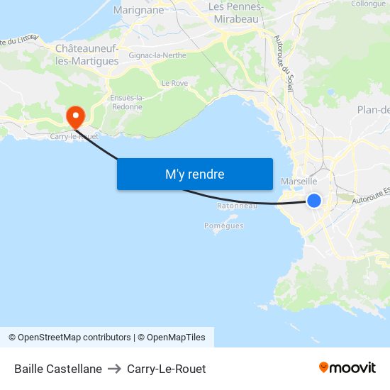 Baille Castellane to Carry-Le-Rouet map