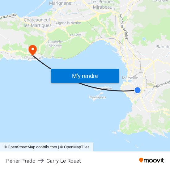 Périer Prado to Carry-Le-Rouet map