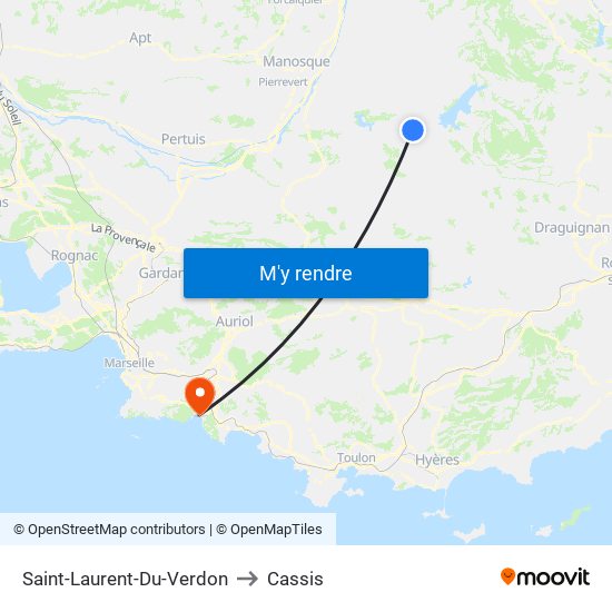 Saint-Laurent-Du-Verdon to Cassis map