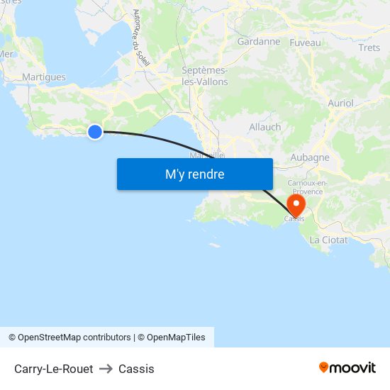 Carry-Le-Rouet to Cassis map