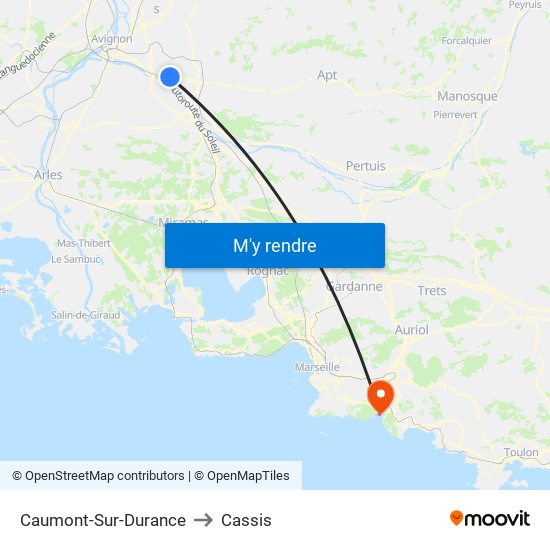 Caumont-Sur-Durance to Cassis map