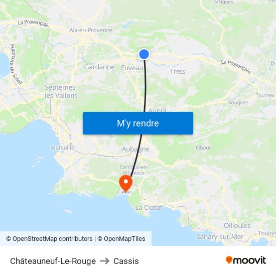 Châteauneuf-Le-Rouge to Cassis map