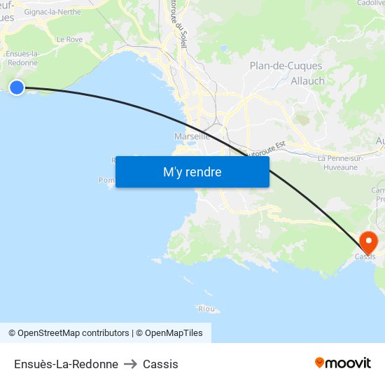 Ensuès-La-Redonne to Cassis map