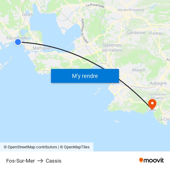 Fos-Sur-Mer to Cassis map