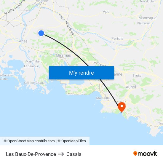 Les Baux-De-Provence to Cassis map