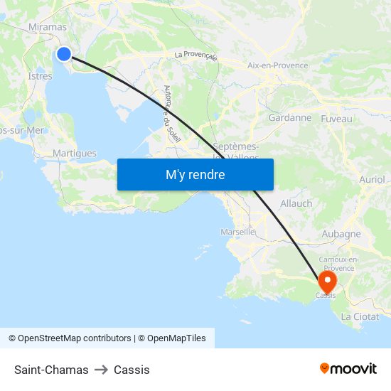 Saint-Chamas to Cassis map