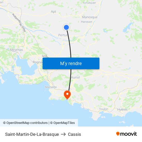 Saint-Martin-De-La-Brasque to Cassis map