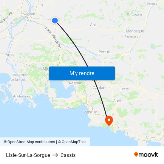 L'Isle-Sur-La-Sorgue to Cassis map