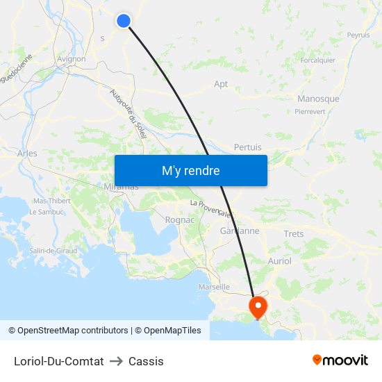 Loriol-Du-Comtat to Cassis map