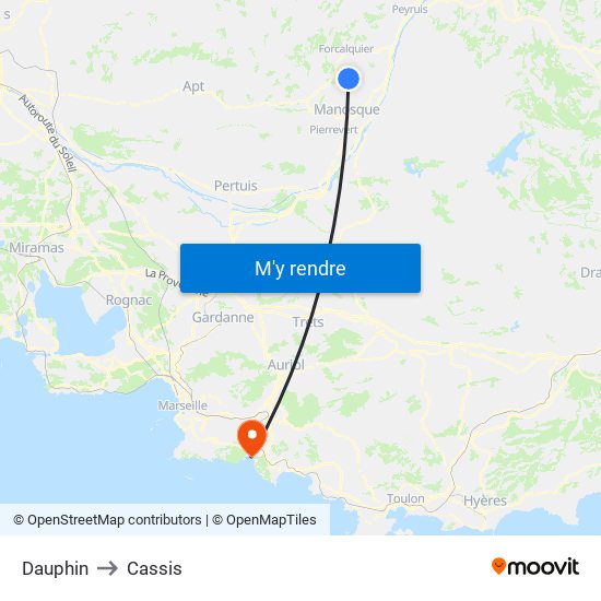 Dauphin to Cassis map
