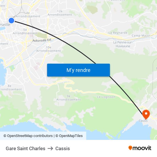 Gare Saint Charles to Cassis map