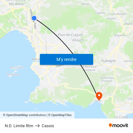 N.D. Limite Rtm to Cassis map