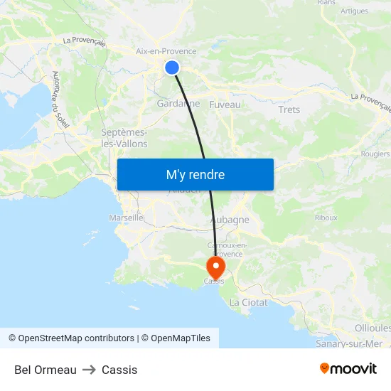 Bel Ormeau to Cassis map