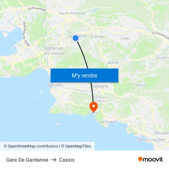 Gare De Gardanne to Cassis map