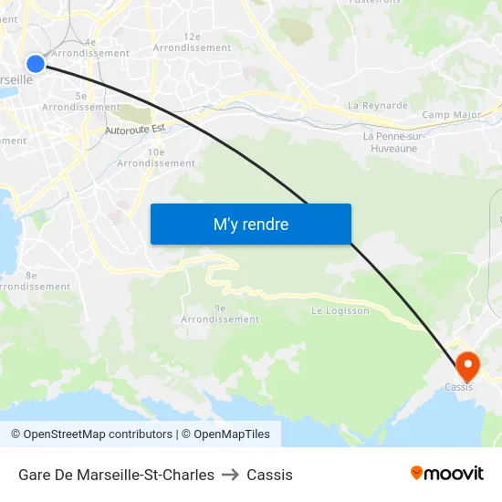 Gare De Marseille-St-Charles to Cassis map