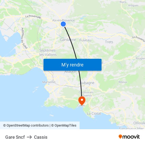 Gare Sncf to Cassis map