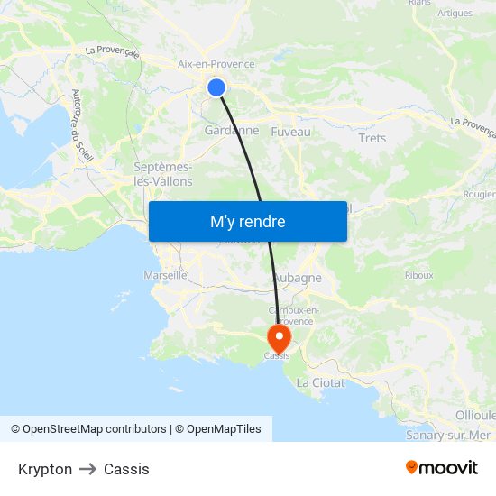 Krypton to Cassis map